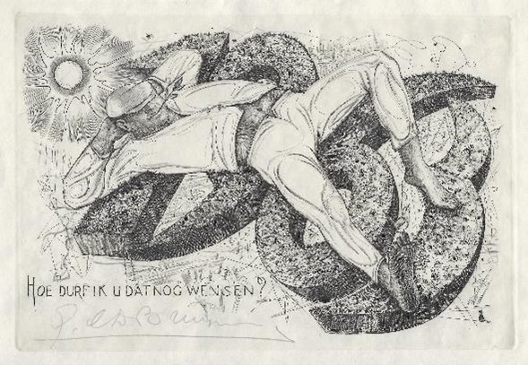 Kopergravure van Gustaaf De Bruyne (BEL) uit 1963